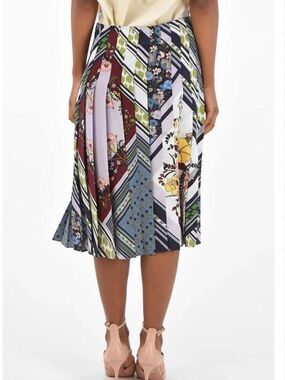 Tory Burch | Printed Pleated Skirt Silk Floral Knee Length Size 10